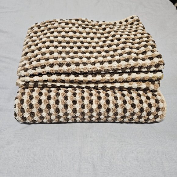 Parachute Absinthe Terry Check Bath Towel (1) and Hand Towels (3)100% Org Cotton - Picture 2 of 11